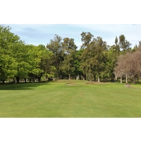 Two bunkers protect the 15th green on the 18-hole course at Bing Maloney Golf Complex in Sacramento, California.